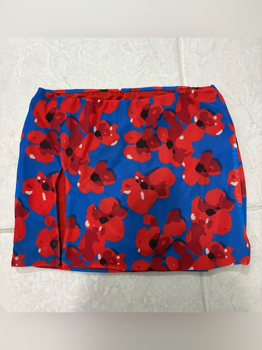 Princess Polly Red and Blue Floral Mini Skirt